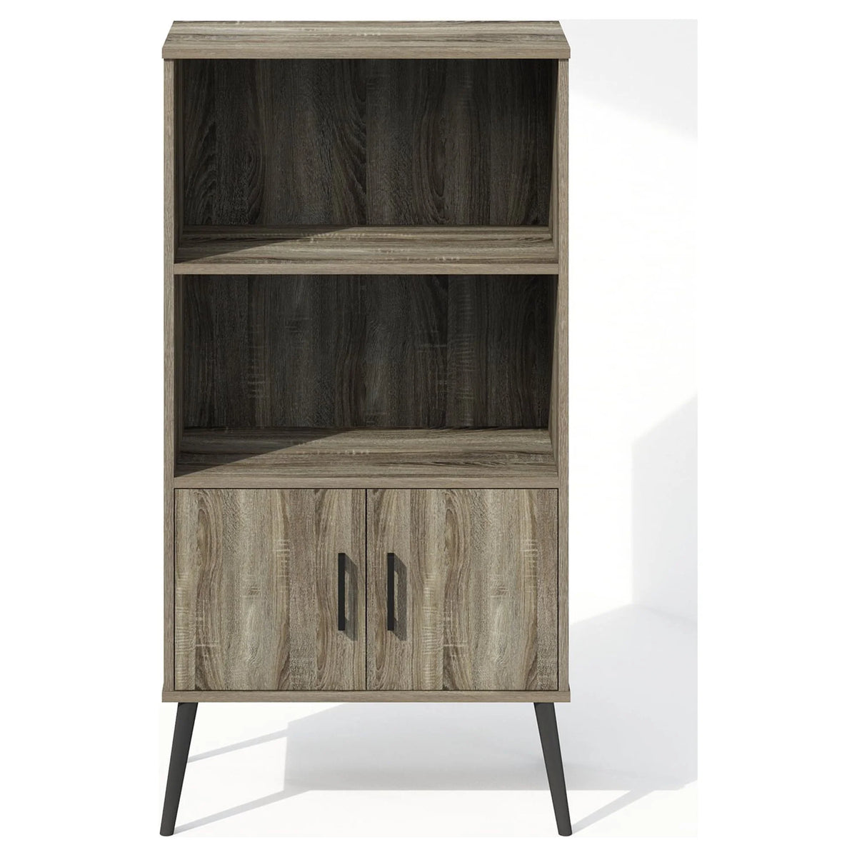 Mid-Century Open Display Shelves & Storage Cabinet with Wooden Legs U420514