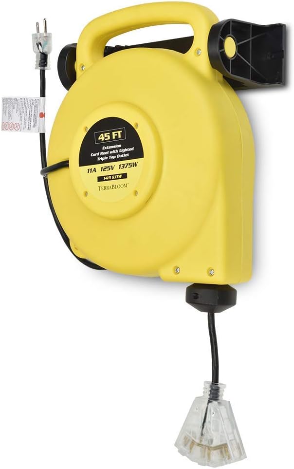 25 Ft 12/3 Retractable Extension Cord Reel O1832