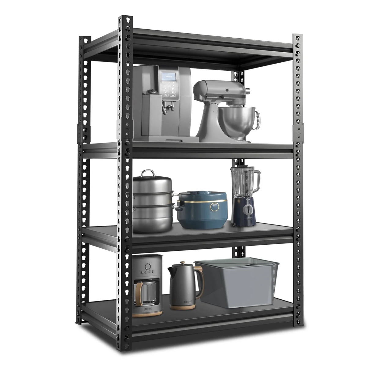 2 Packs 4 Tier Adjustable Metal Storage Shelves H8591