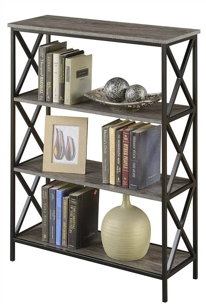 Weathered Gray 4 Tier Bookcase V2638
