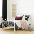 Metal Platform Bed with Headboard and Metal Slats B5339