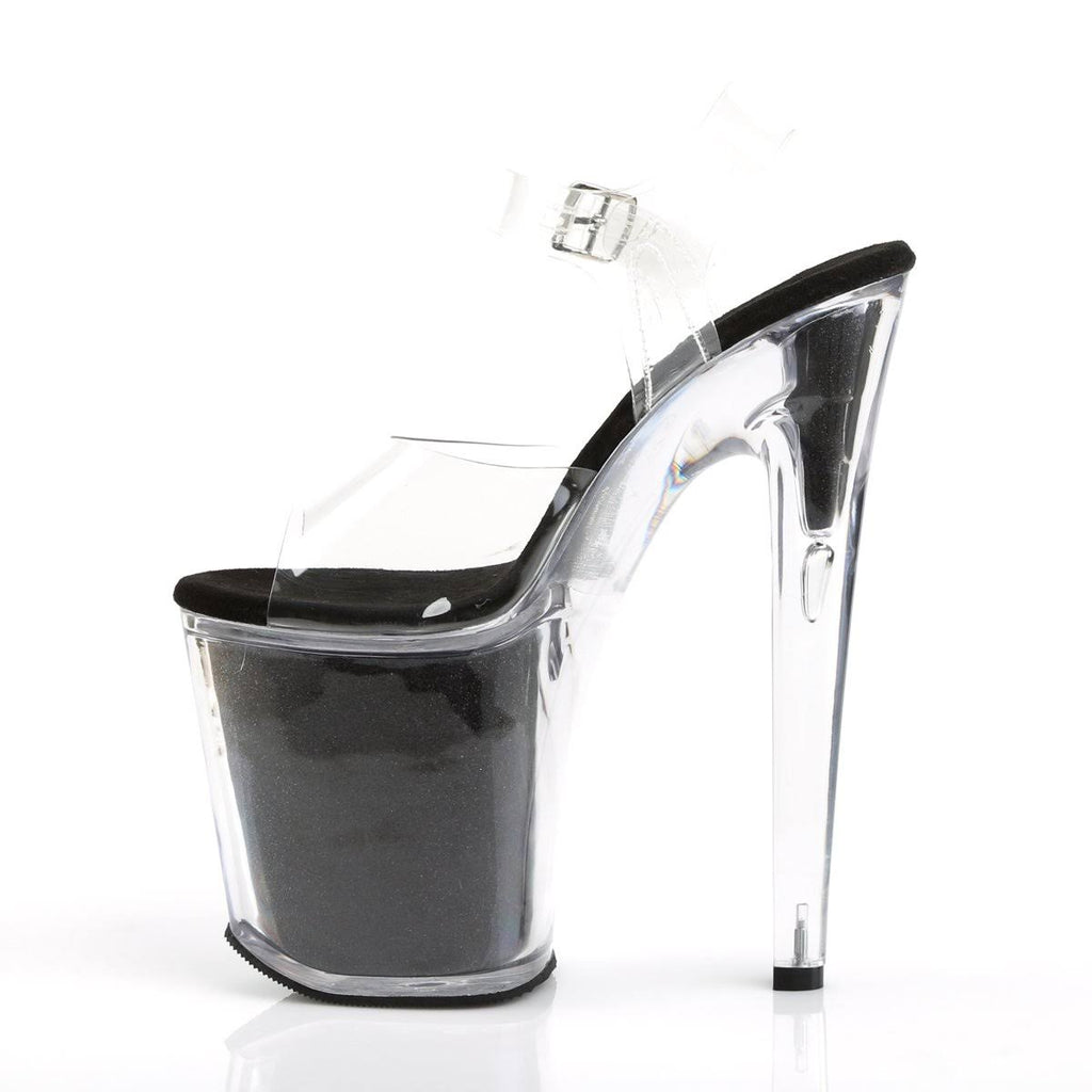 Clear/Silver 8x22 Glitter-Filled Platform B7290