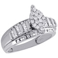 10K White Gold Diamond Cluster Engagement Ring 0.50 Ct. K25540