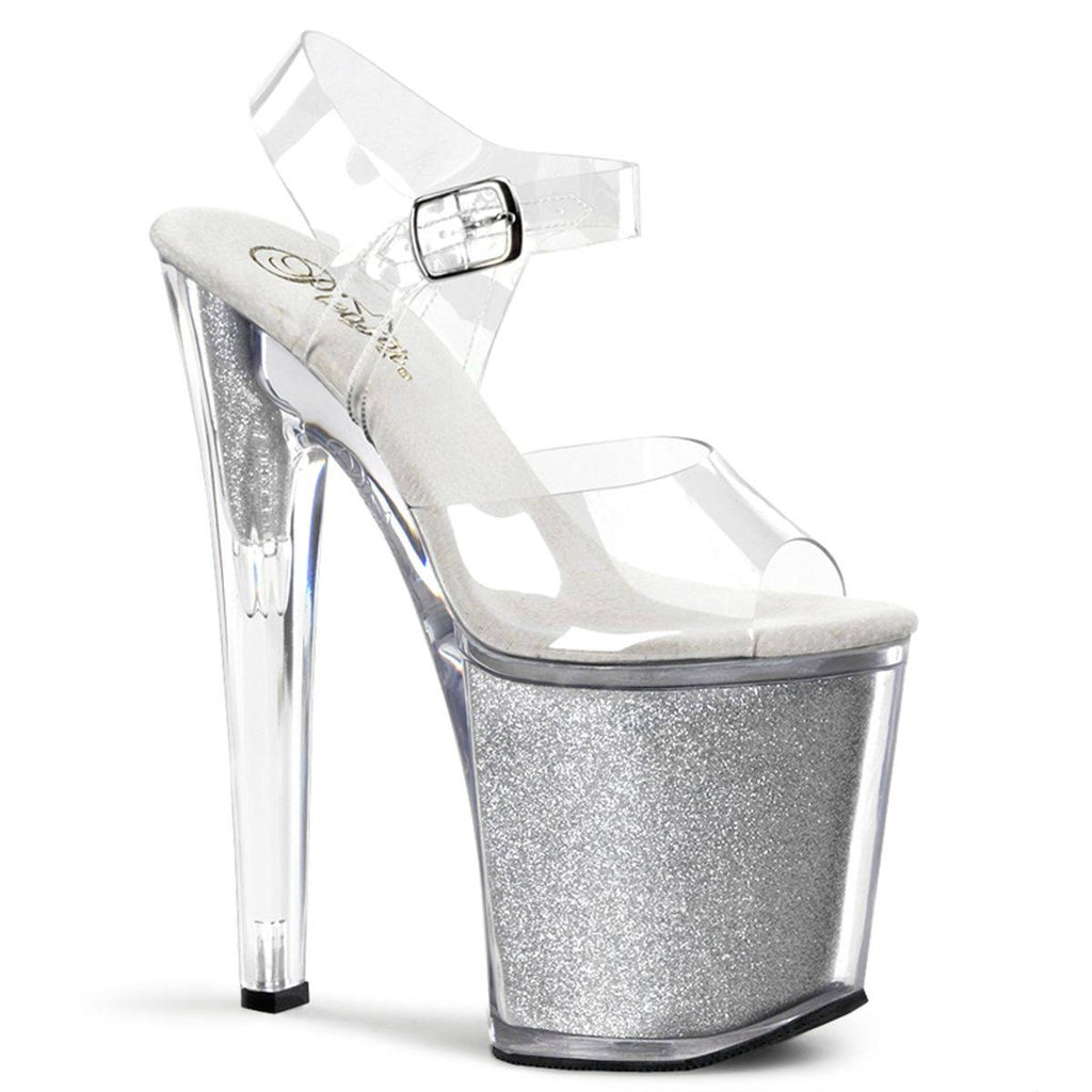 Clear/Silver 8x22 Glitter-Filled Platform B7290