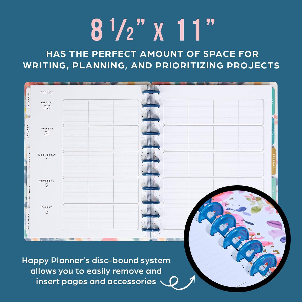 12-Month Academic Planner, July 2024–June 2025, Big Size, 72 Pages, 8 1/2" x 11" M83725
