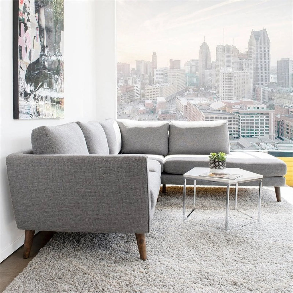 Light Gray Sectional Sofa Right Chaise U641631