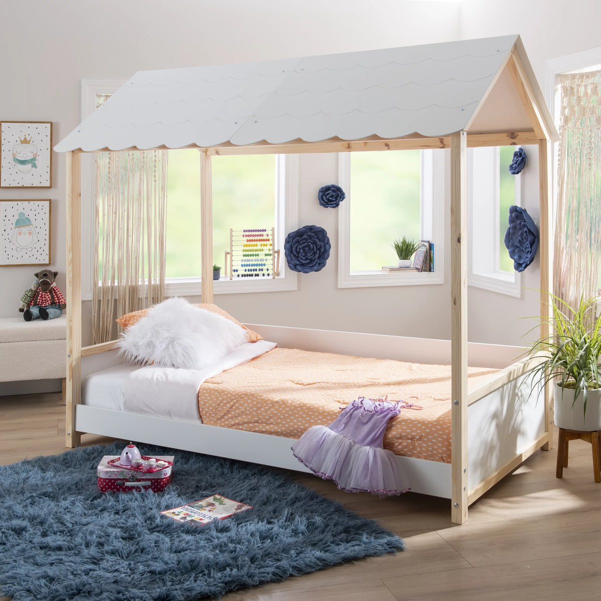 White Twin Kid's Bed H61297