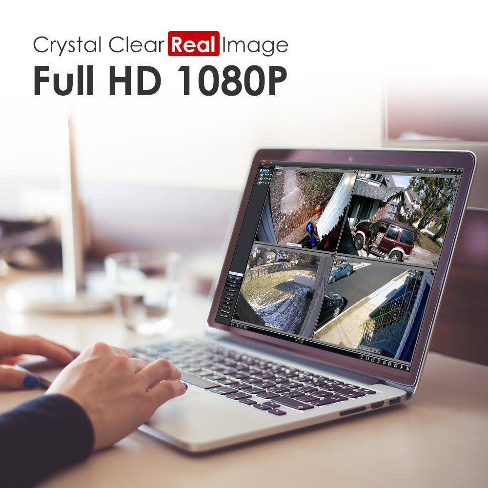 1080p PoE 8-Channel 1TB Hard Drive DVR Security Camera System with 4-Wired Bullet Cameras V3978