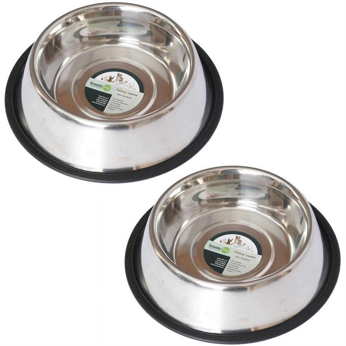2 Pack Stainless Steel Non-Skid Pet Bowl W2706