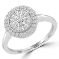 0.25 CTW Round Diamond Halo Cluster Engagement Ring in 10K White Gold B4701