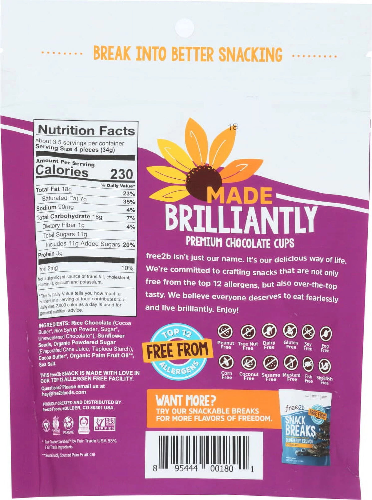 Rice Chocolate Sun Cups Minis, 4.2 oz C122522