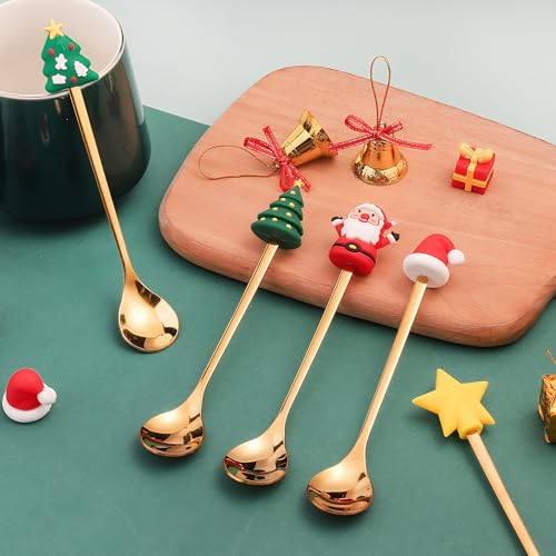 6 Pcs Stainless Steel Christmas Spoons K998
