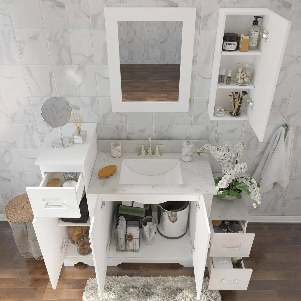 12 in. W Linen White Wall Cabinet X69659