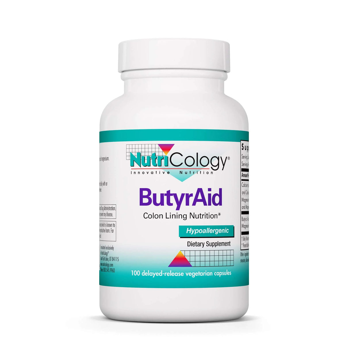 200 mg Butyrate Postbiotics Delayed-Release Vegetarian Capsules 100 Count B7760