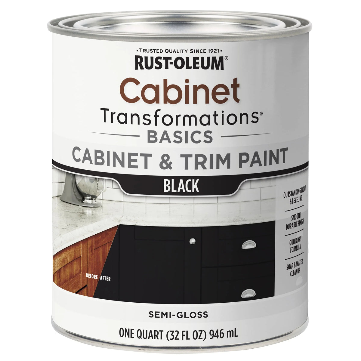 Dark Gray Semi-Gloss Cabinet & Trim Paint Quart S85694