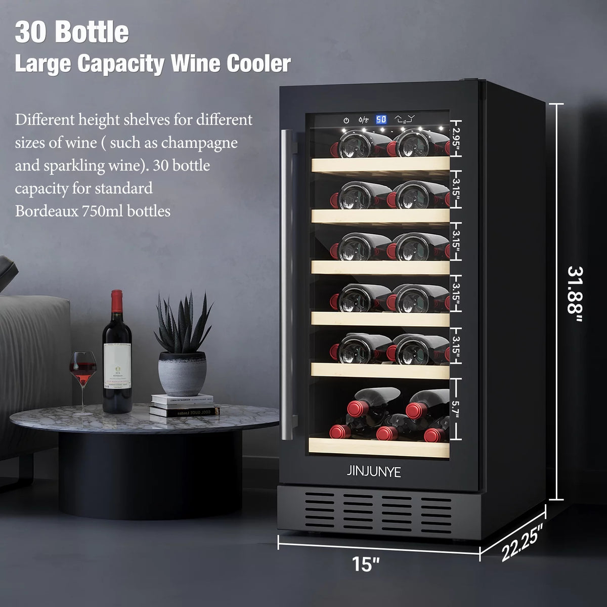 15" 30 Bottle Wine Cooler Refrigerator J82606