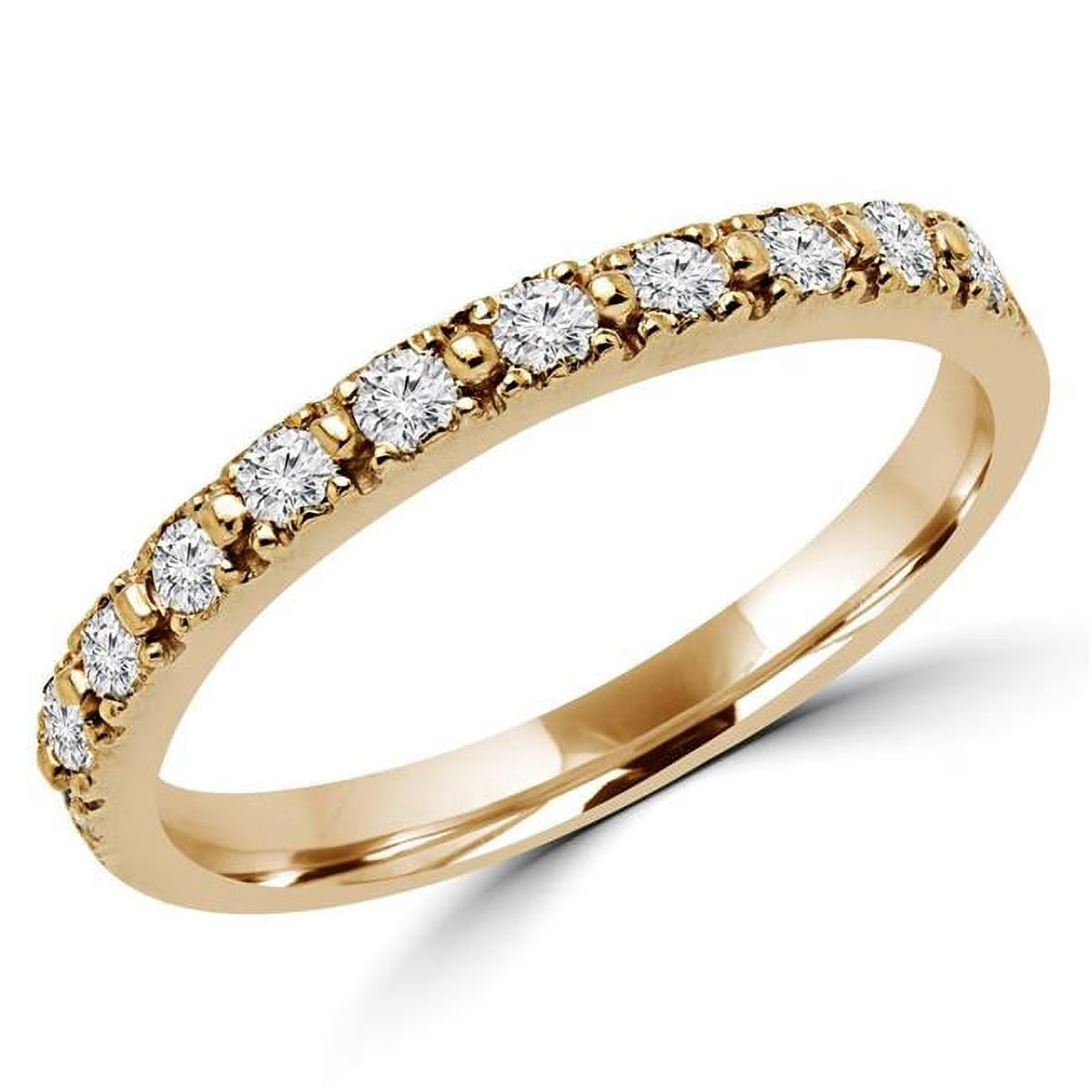 0.25 CTW Round Diamond Semi-Eternity Wedding Band Ring in 14K Yellow Gold J223755