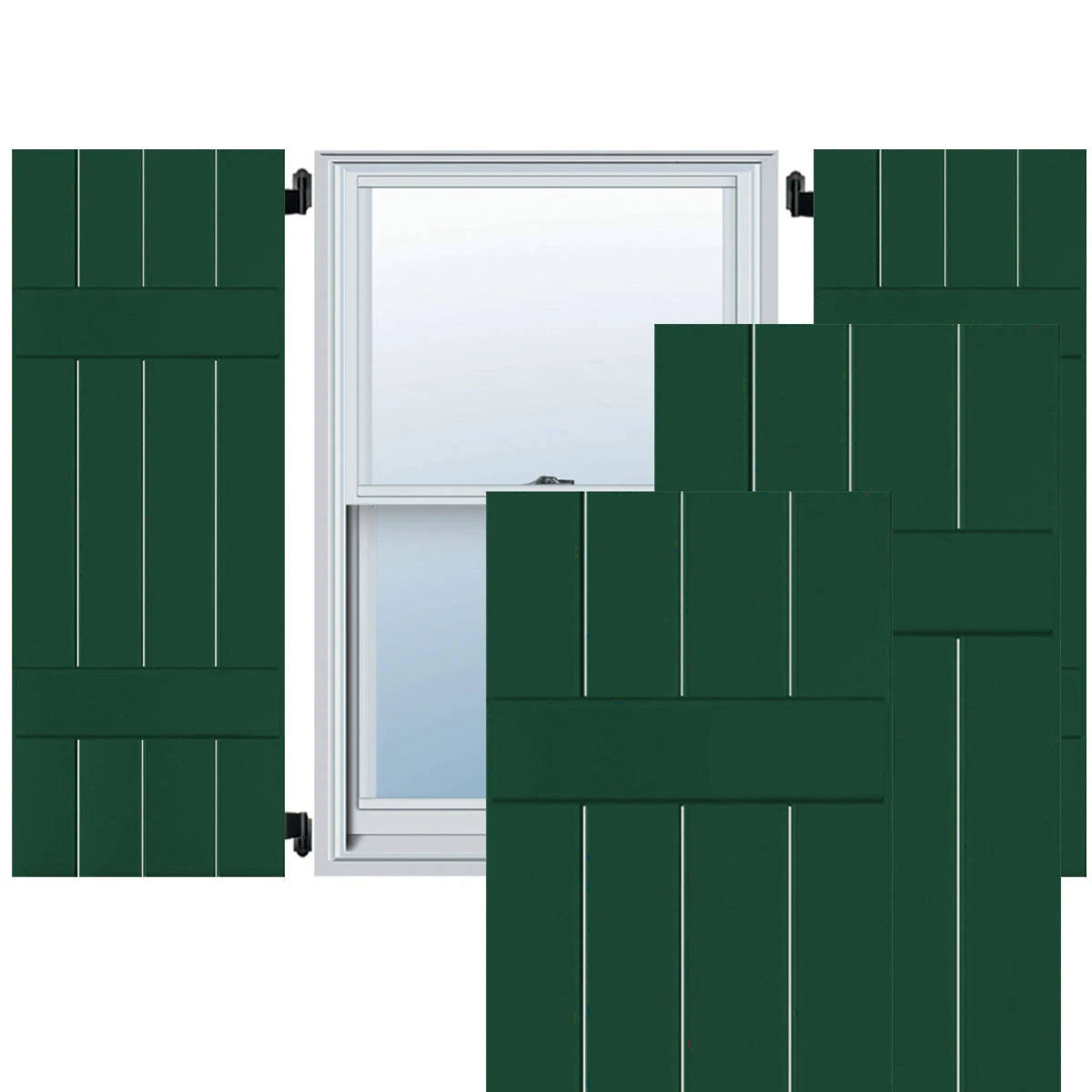 15 in. x 52 in. Real Wood Pine Board u0026 Batten Shutters Pair H672826