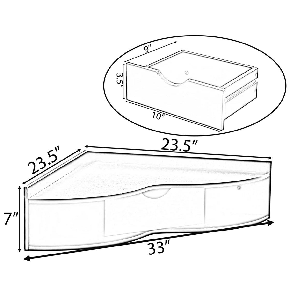 Heart Shaped Corner Desk with Drawer and Two Shelves T7678