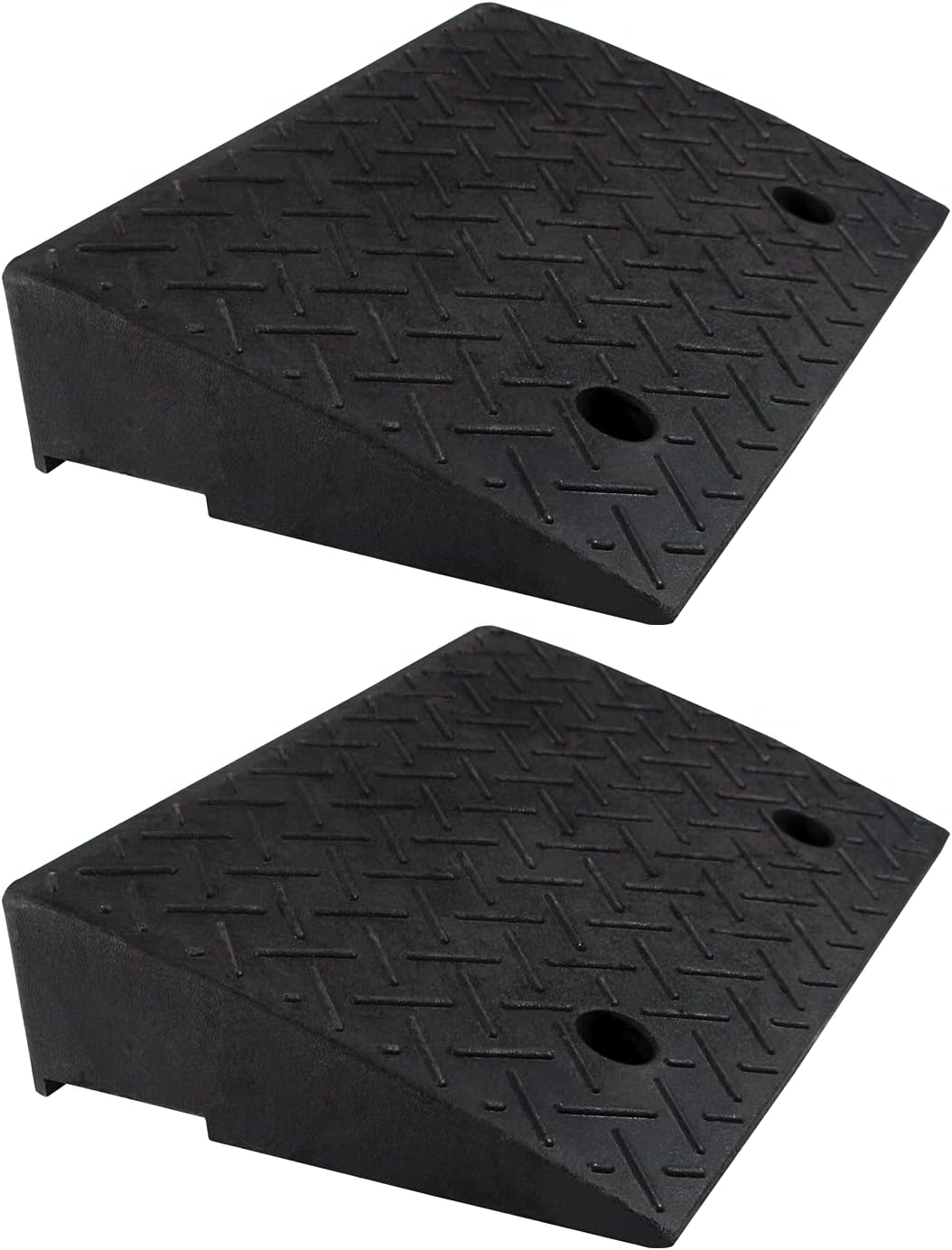 2 PCS 4'' Rubber Curb Ramps Heavy Duty Threshold Ramp C6177