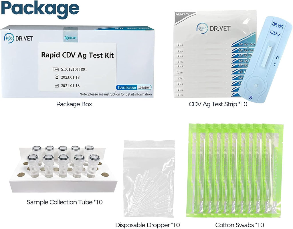 10-Packed Canine Distemper CDV Diagnostic Testing Kit Z209