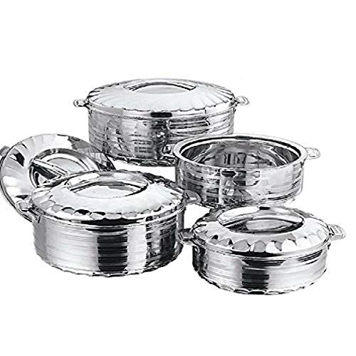 4-Piece Insulated Casserole Hot Pot Set, Stainless Steel H585