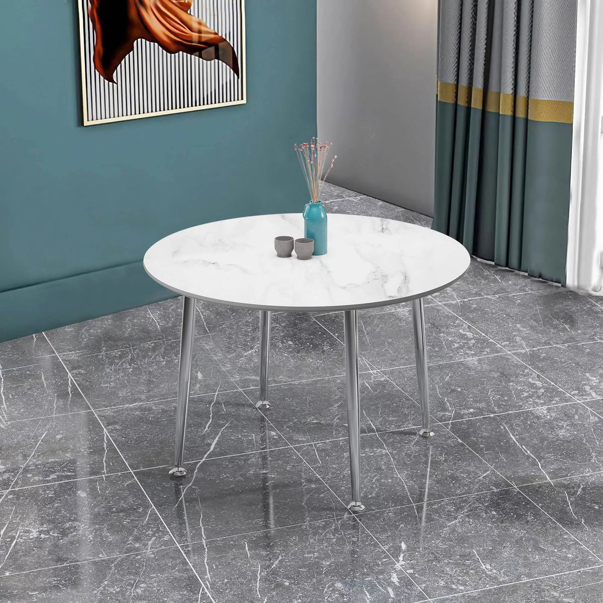 44.8 inch Round Marble Grain Dining Table T16997