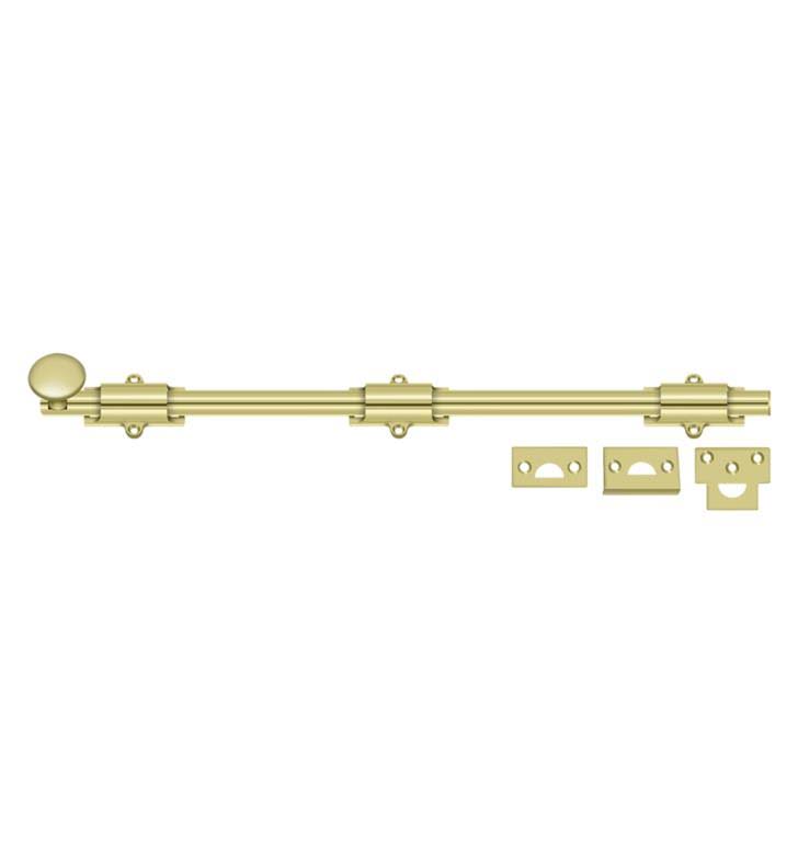 18 inch Heavy Duty Surface Bolt Unlacquered Brass U543443