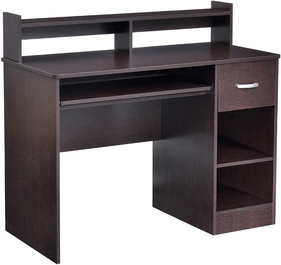 White Computer Desk with Keyboard Tray K67177