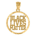10k Yellow Gold Black Lives Matter Talking Charm Pendant Necklace T295942