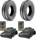 LOT of Two 6.00-16 Tri Rib F-2 Tires with Tubes 6 PLY Rated Q240