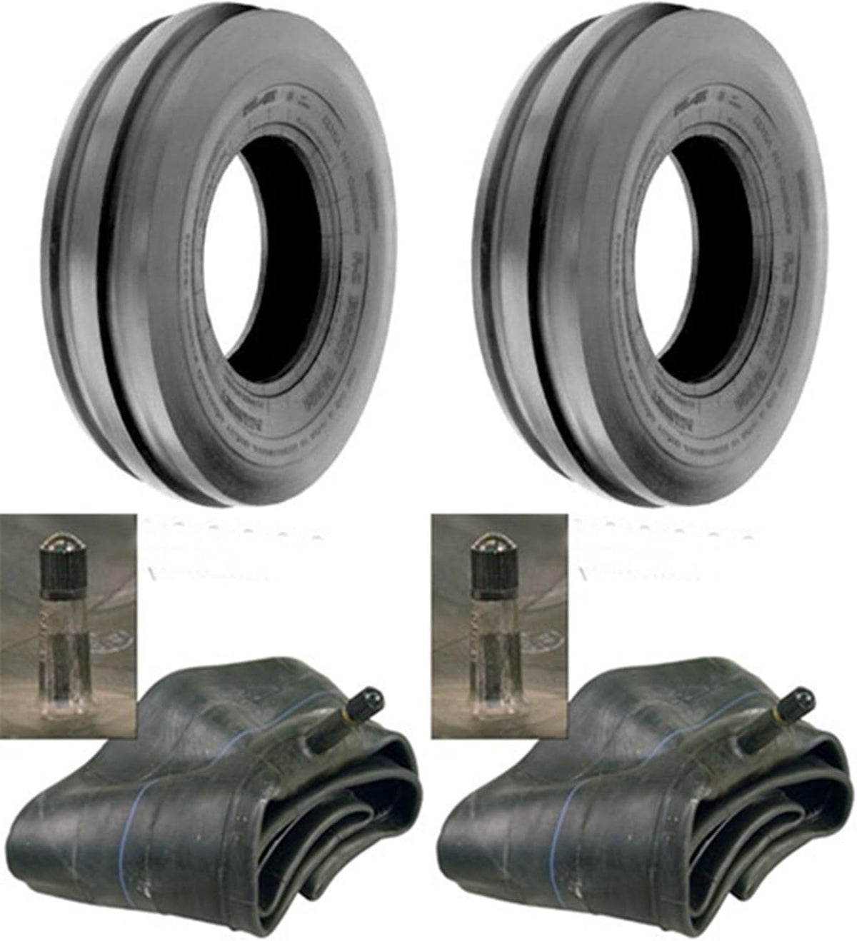LOT of Two 6.00-16 Tri Rib F-2 Tires with Tubes 6 PLY Rated Q240
