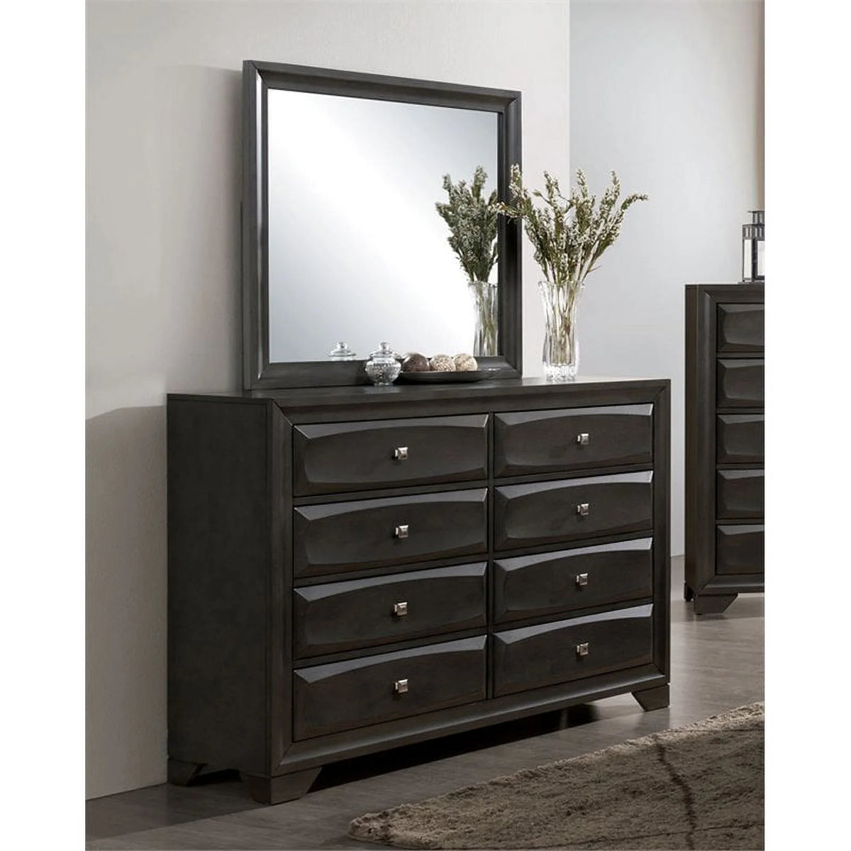 2-Piece Wood Dresser and Mirror X758