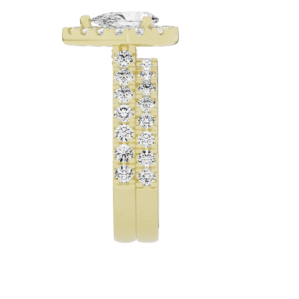 14K Yellow Gold Pear Solitaire Bridal Set T6140