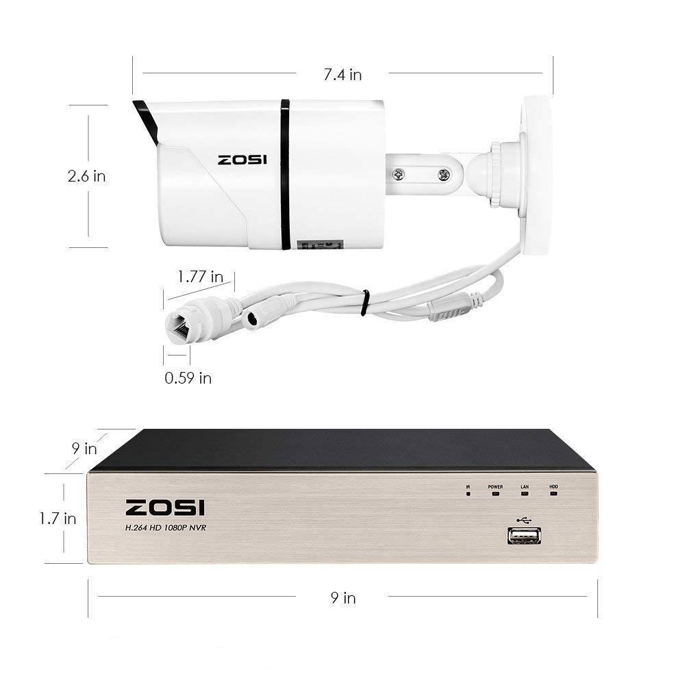 1080p PoE 8-Channel 1TB Hard Drive DVR Security Camera System with 4-Wired Bullet Cameras V3978