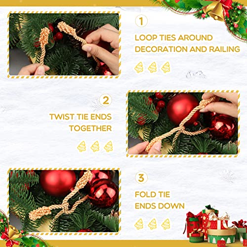 16 Pcs 20 Inches Green Christmas Garland Twist Ties Y437