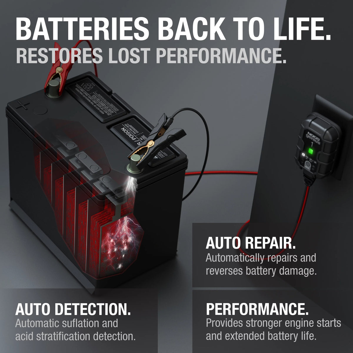 6V/12V 1A Smart Battery Charger and Maintainer I18932