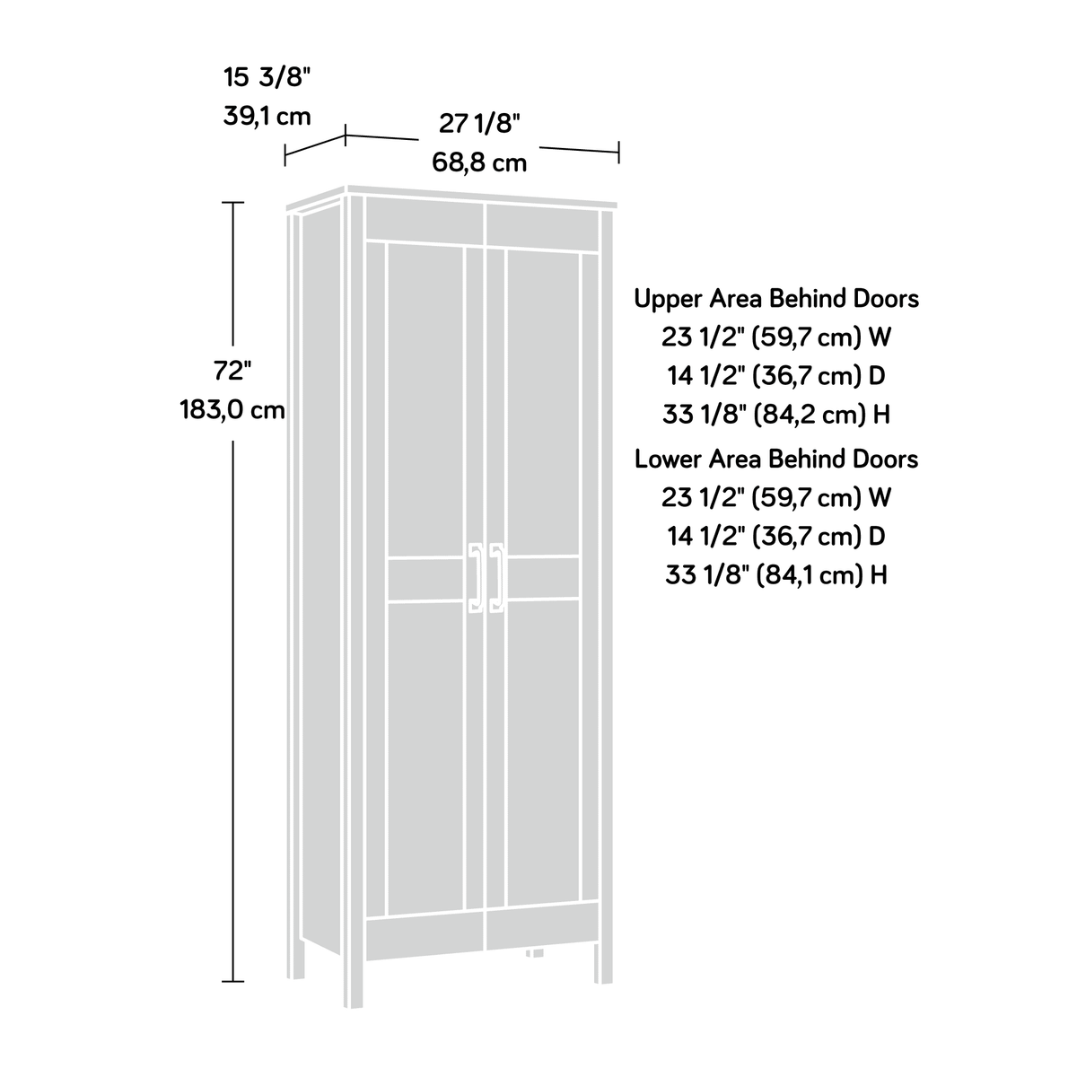 Rural Pine Finish Two-Door Storage Cabinet M97217