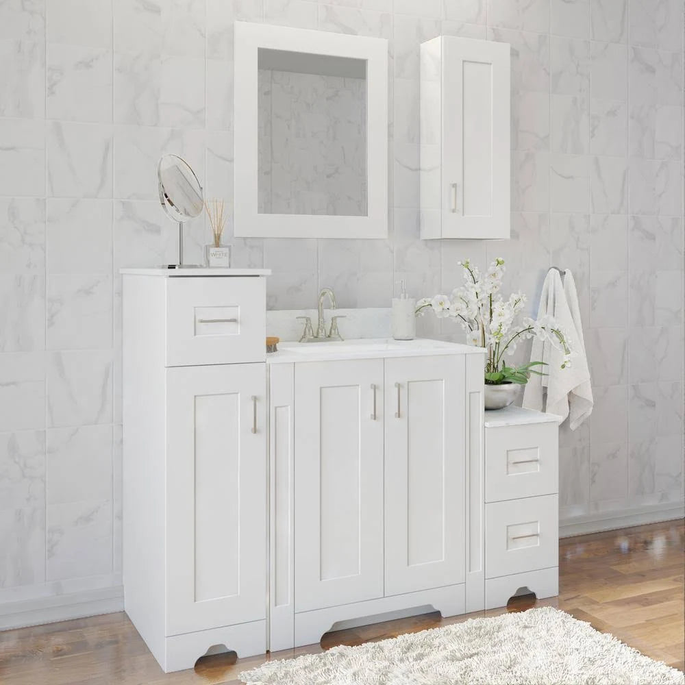 12 in. W Linen White Wall Cabinet X69659