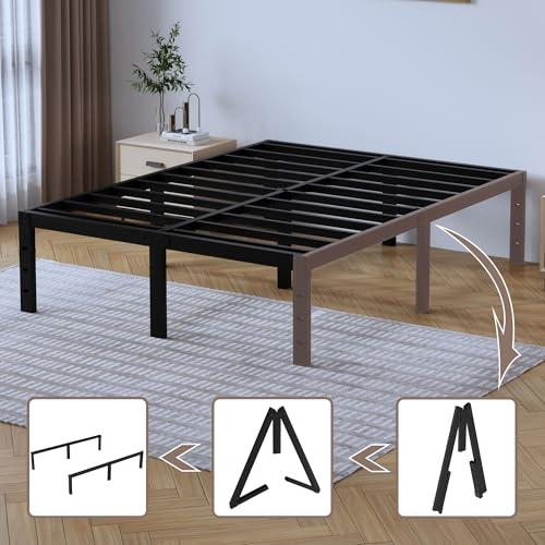 14 Inch Tall Black Heavy Duty Steel Bed Frame E82781
