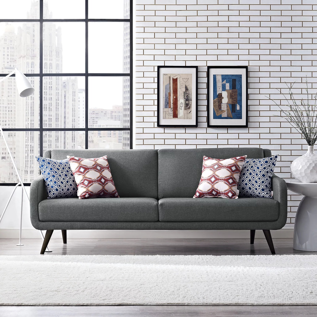Gray Upholstered Fabric Sofa F963
