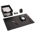 Black Leather 8-Piece Desk Set O53274