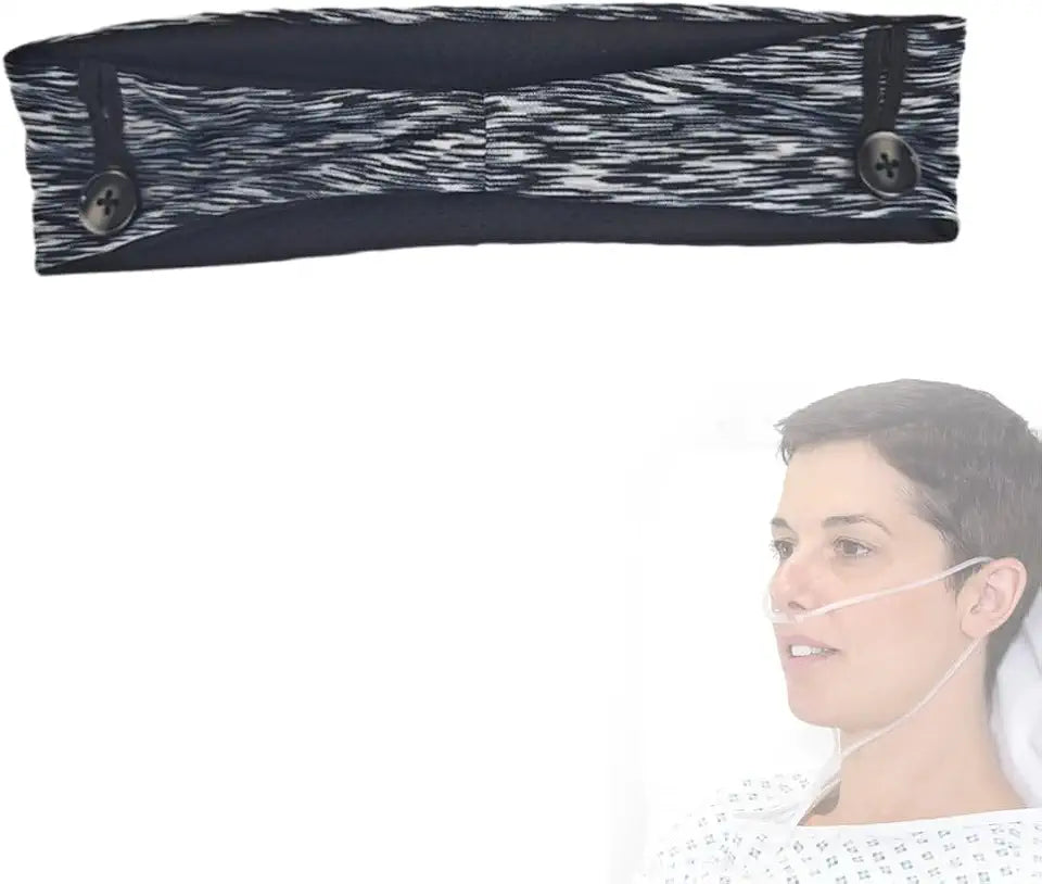 Nasal Oxygen Cannula Ear Protector Adjustable 21"~23" Black F8186