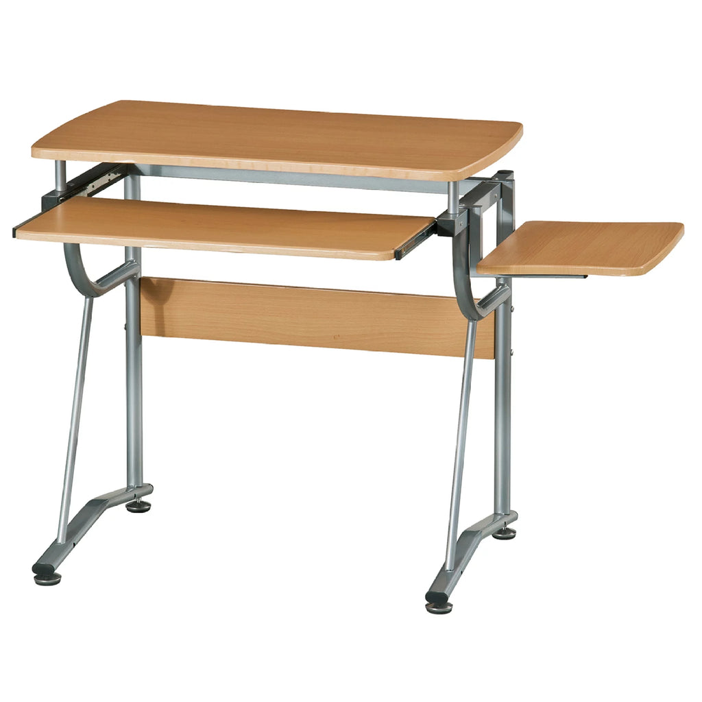 Compact Computer Desk with Side Shelf and Keyboard Panel P76397