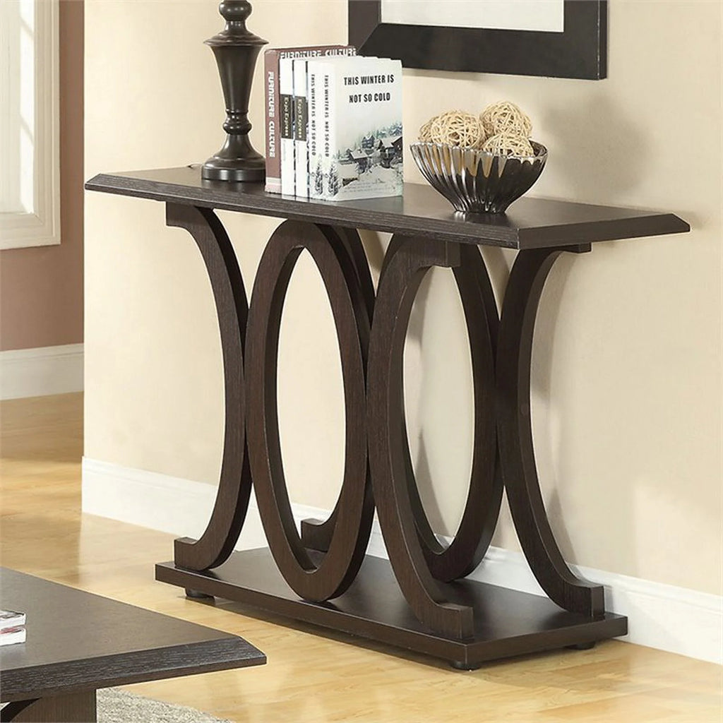 C Shaped Console Table in Cappuccino W730