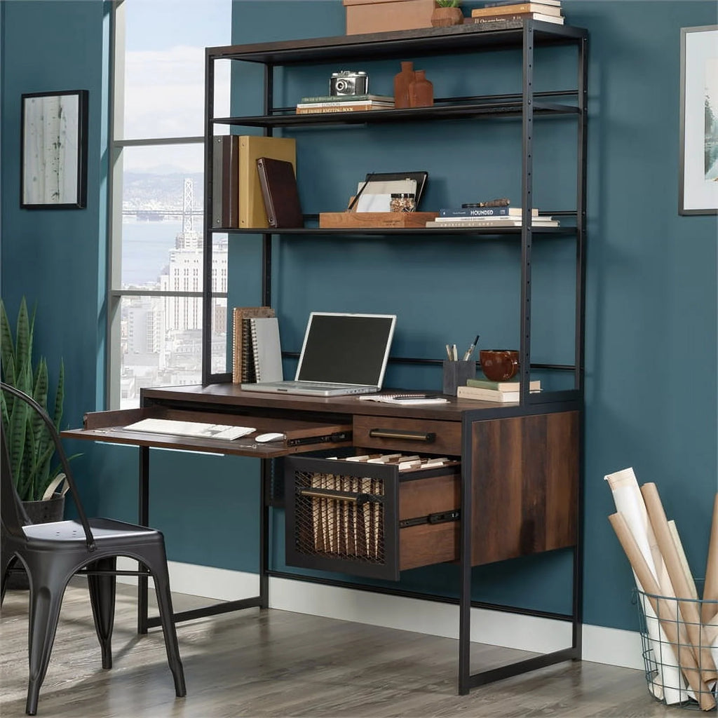 Engineered Wood Computer Desk with Hutch N4623
