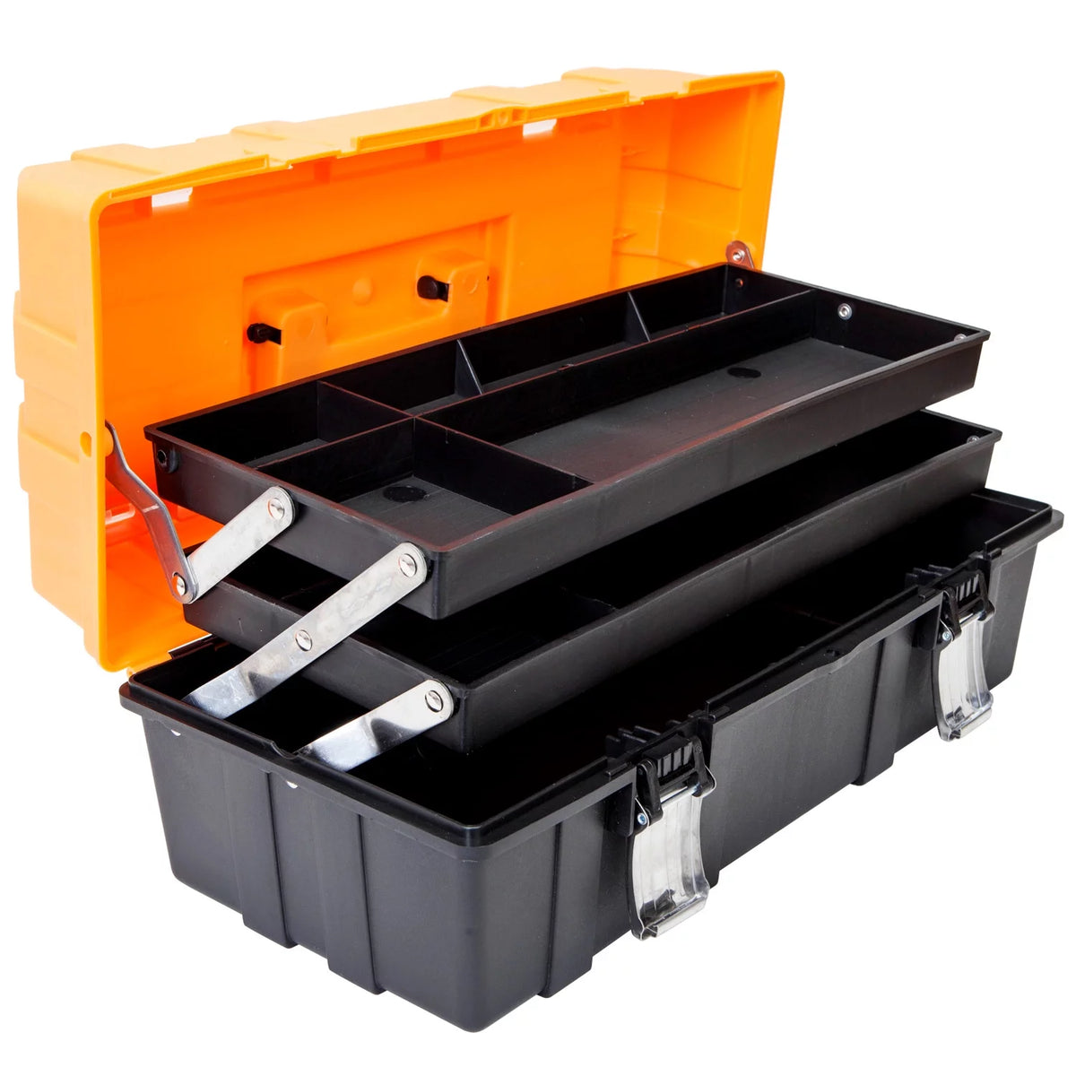 17-Inch 3-Layer Plastic Toolbox with Tray and Dividers S166