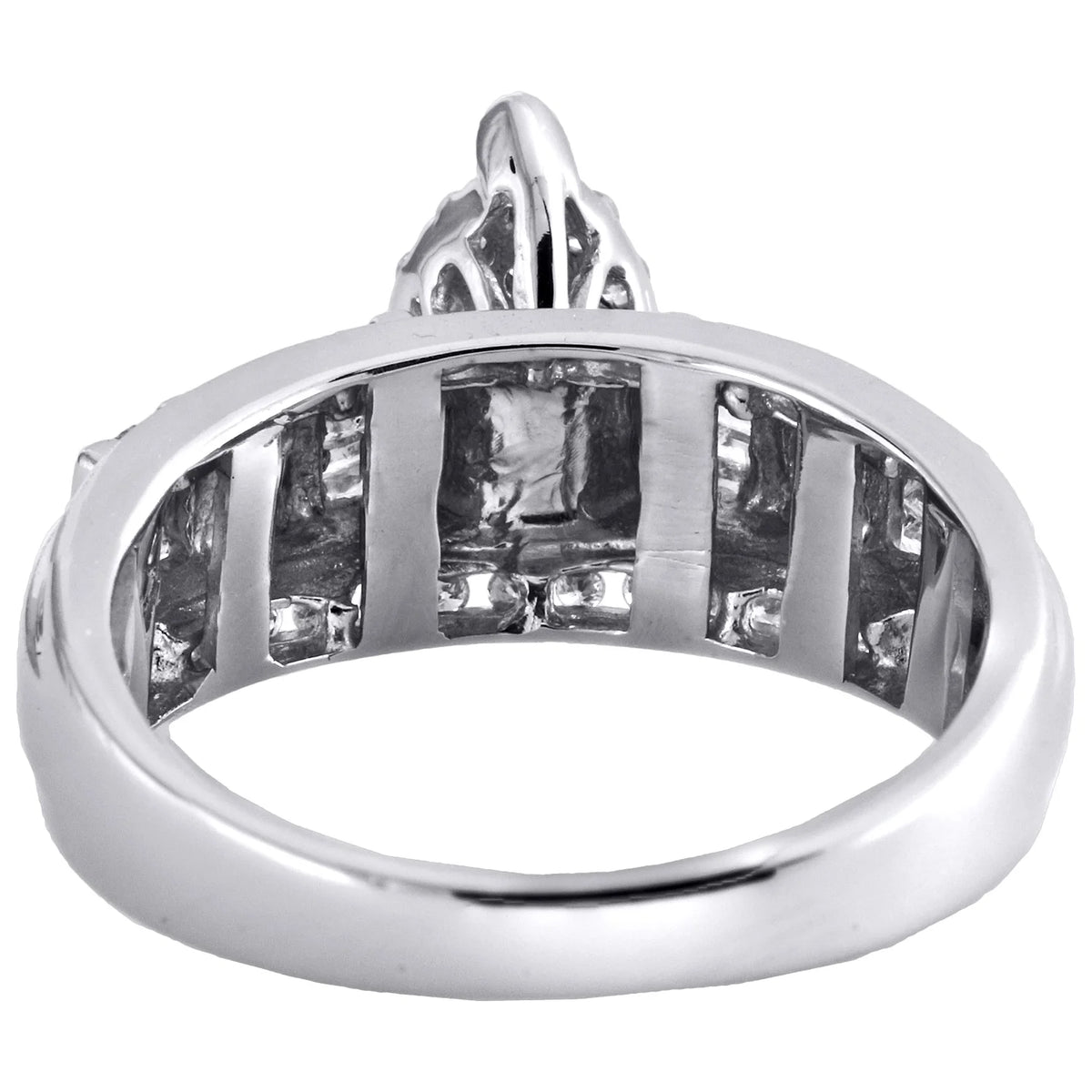 10K White Gold Diamond Cluster Engagement Ring 0.50 Ct. K25540