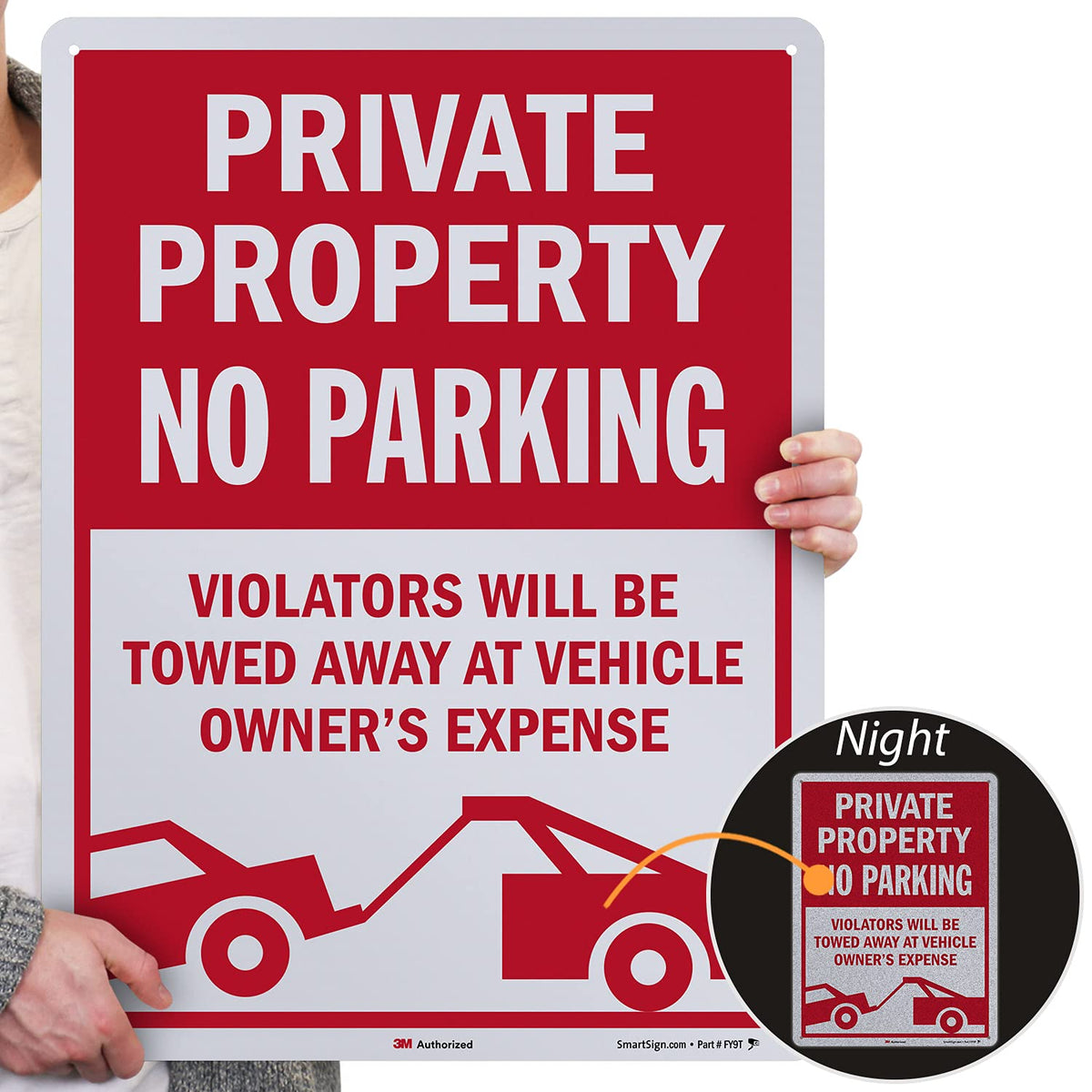 24 x 18 inch Metal Sign, 80 mil Aluminum, Red and White, Pack of 2 P2934