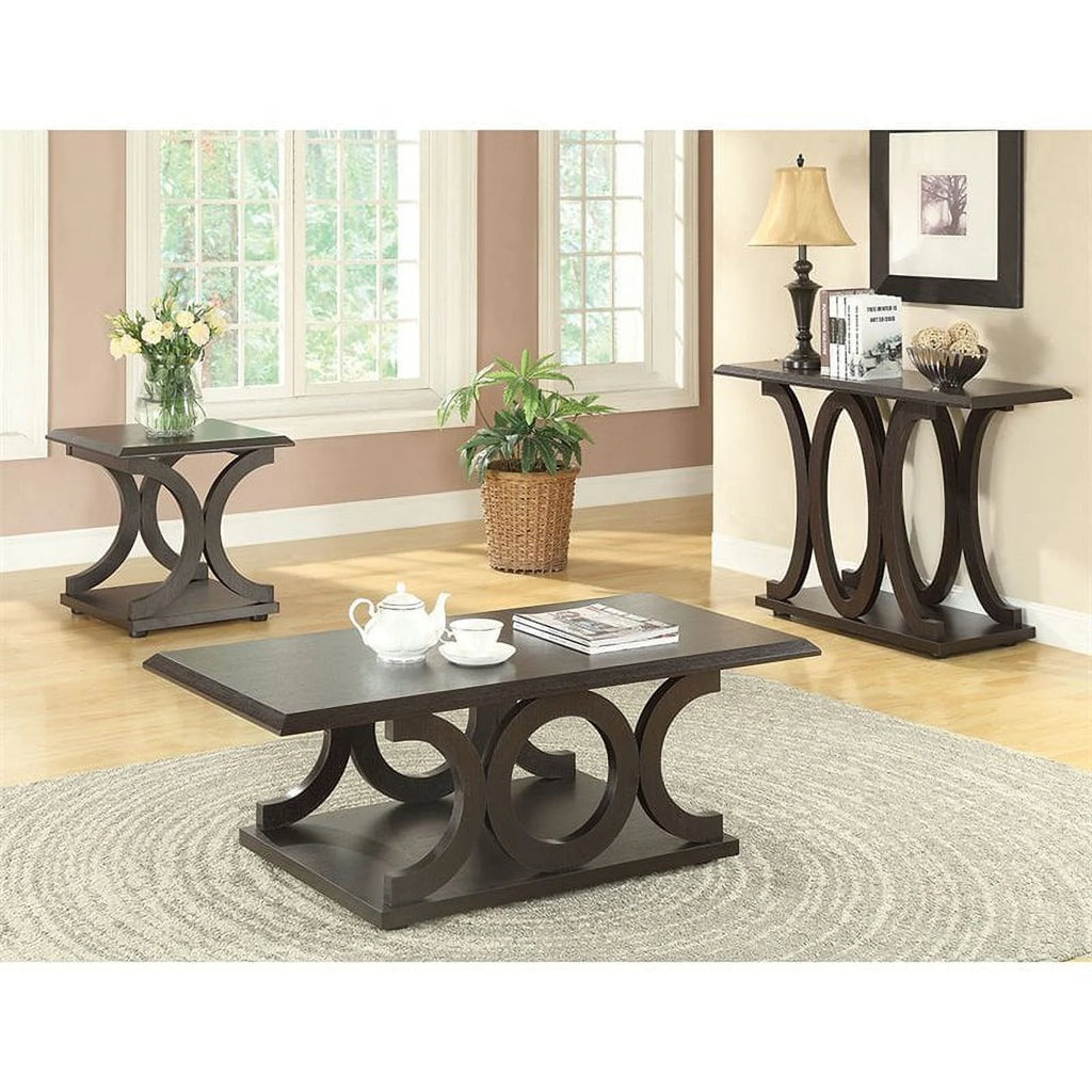 C Shaped Console Table in Cappuccino W730